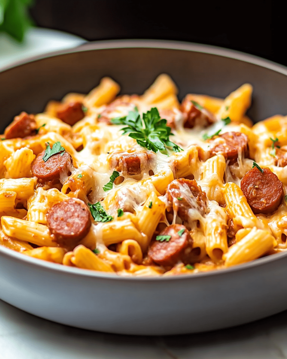 Cheesy Kielbasa Pasta