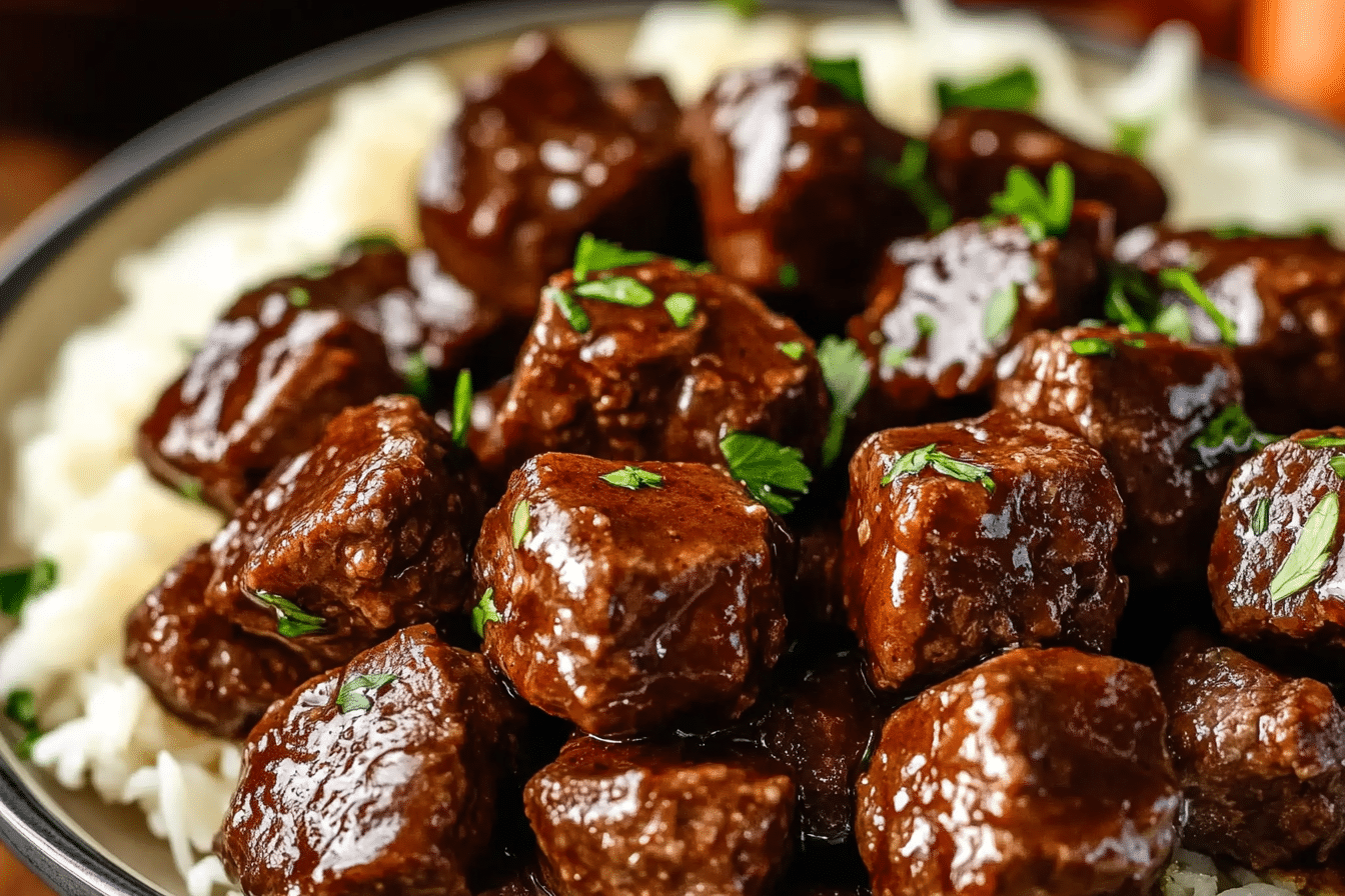 Crockpot Dr. Pepper Steak Bites