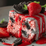 Strawberry Cake with Oreo Crumble & Cookies 'n Cream Icing