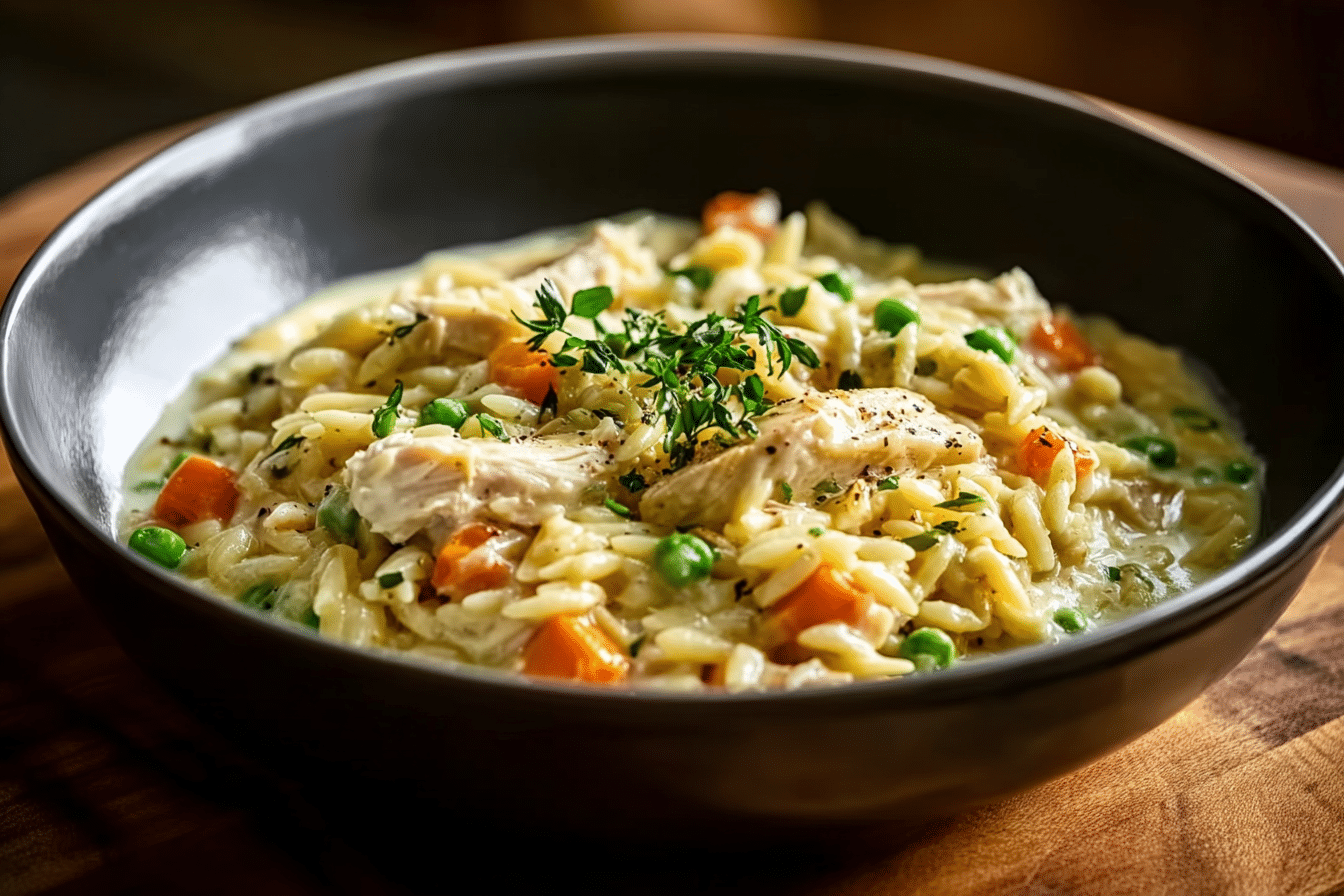 Creamy Chicken Pot Pie Orzo