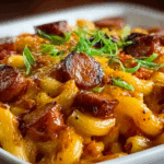 Loaded Chili Cheese Dog Pasta Bake