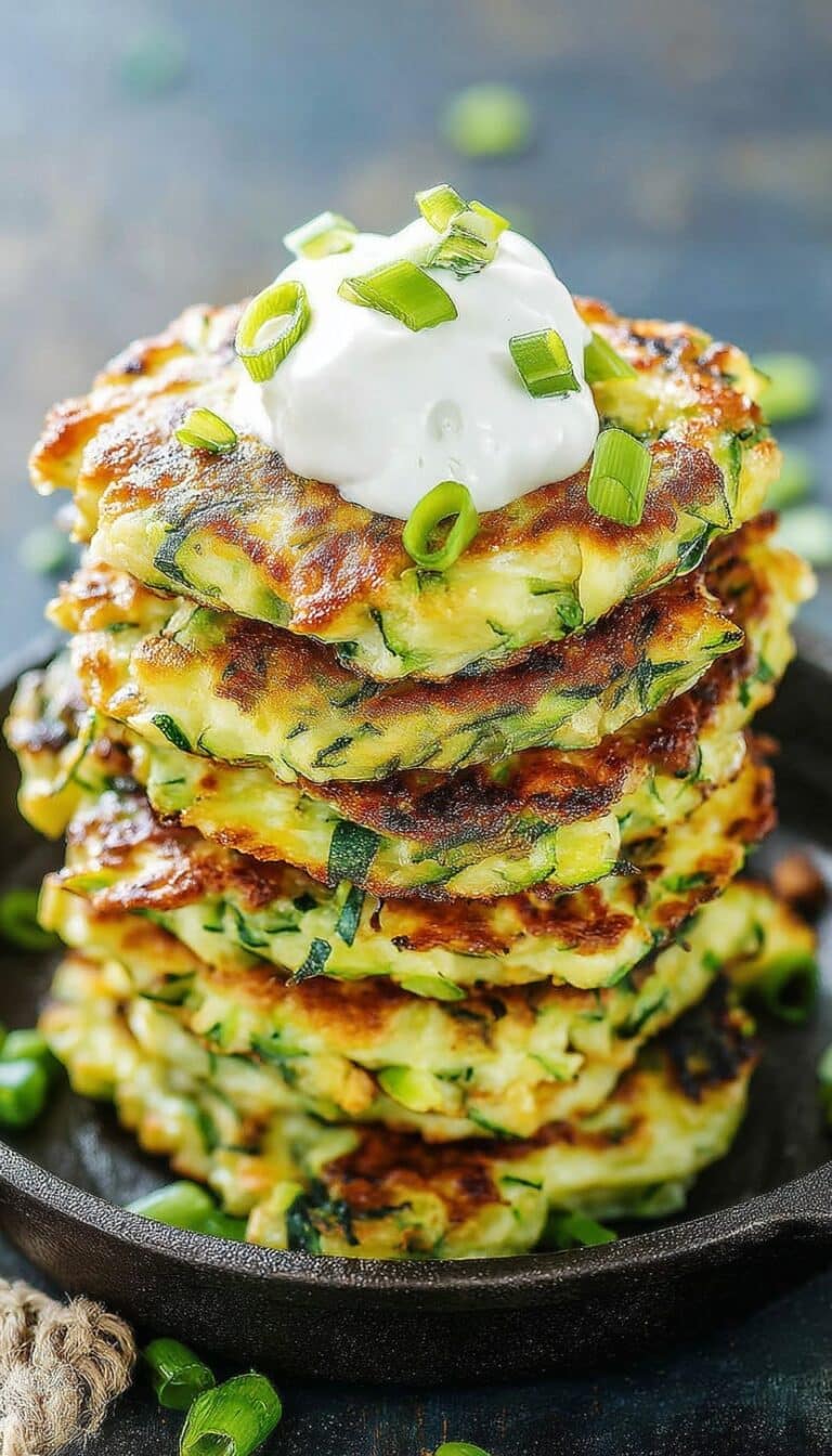 Crispy Zucchini Fritters with Green Onions Recipe