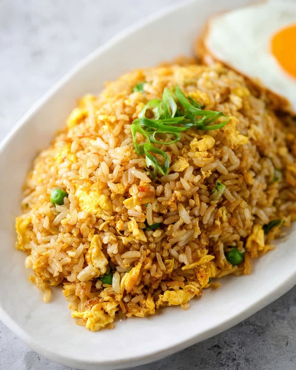 Egg Fried Rice with Green Onion and Sesame Oil Recipe - Recipe Image