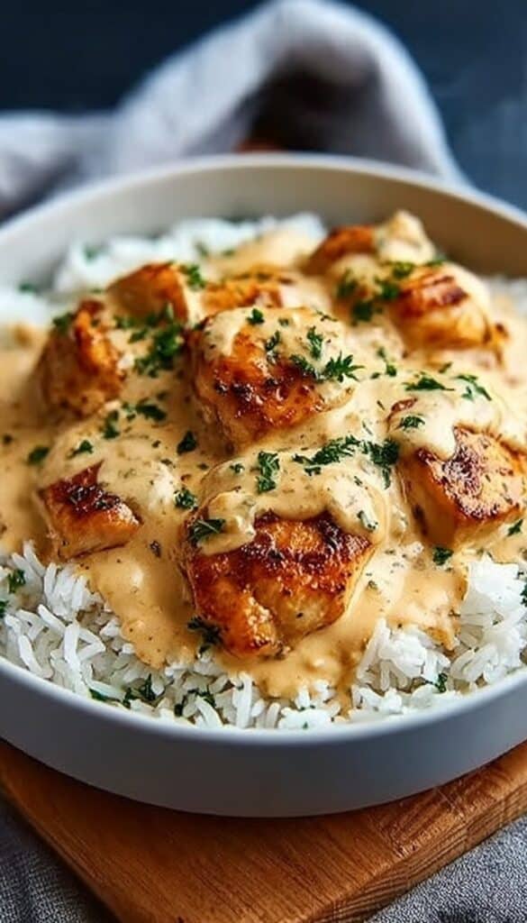 Creamy Smothered Chicken and Rice Recipe