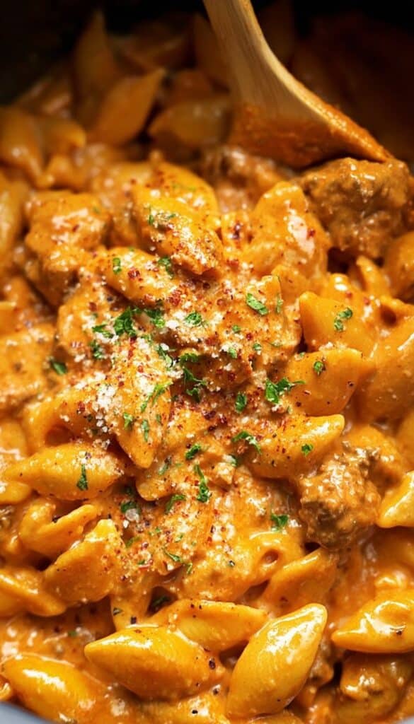 One Pot Creamy Beef Pasta Recipe
