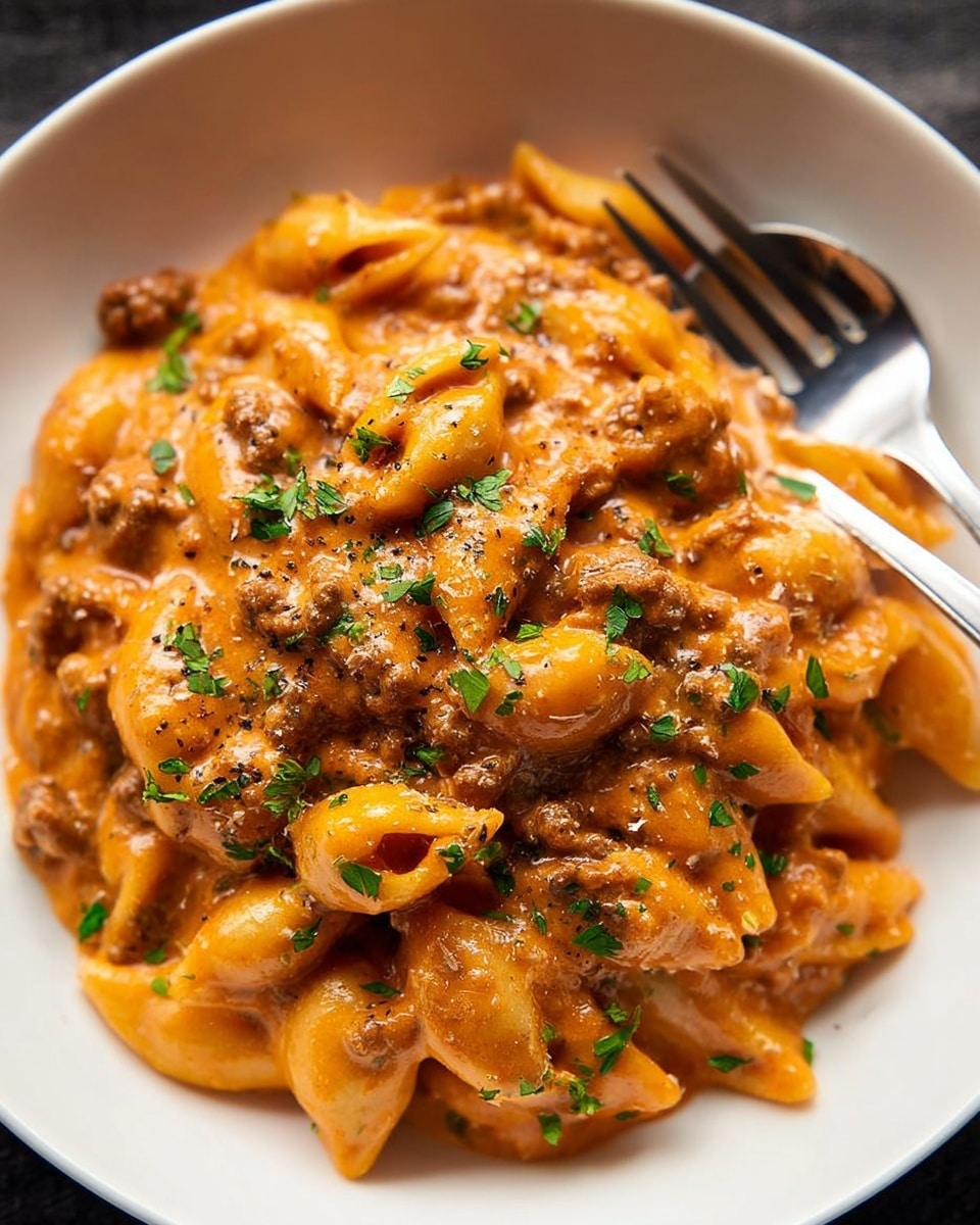 One Pot Creamy Beef Pasta Recipe - Recipe Image