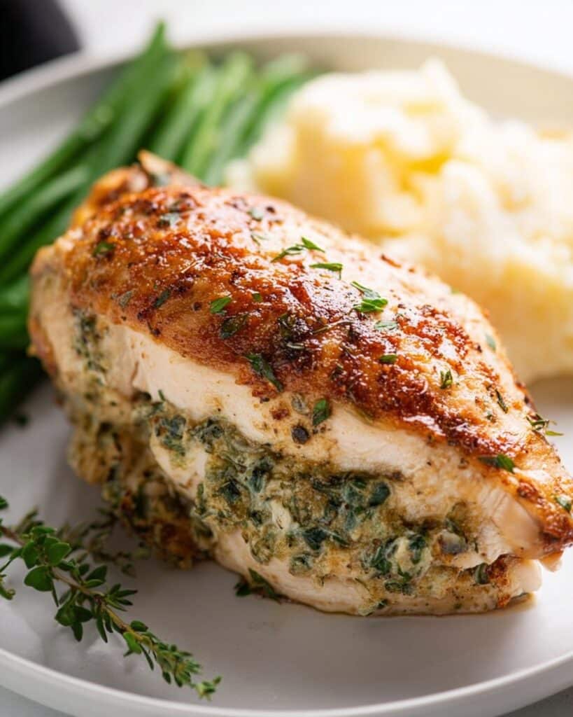 Stuffed Chicken Breast with Spinach, Sun-Dried Tomatoes, and Three Cheeses Recipe