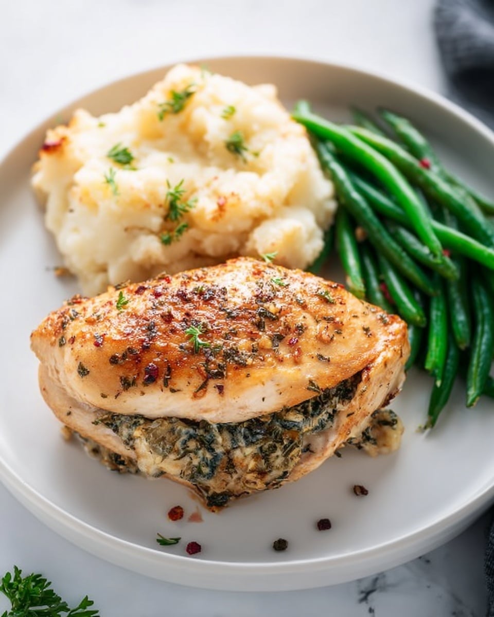 Stuffed Chicken Breast with Spinach, Sun-Dried Tomatoes, and Three Cheeses Recipe - Recipe Image