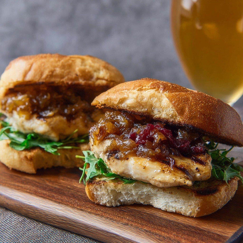 Grilled Chicken Sandwich with Caramelized Onion Jam Recipe - Recipe Image