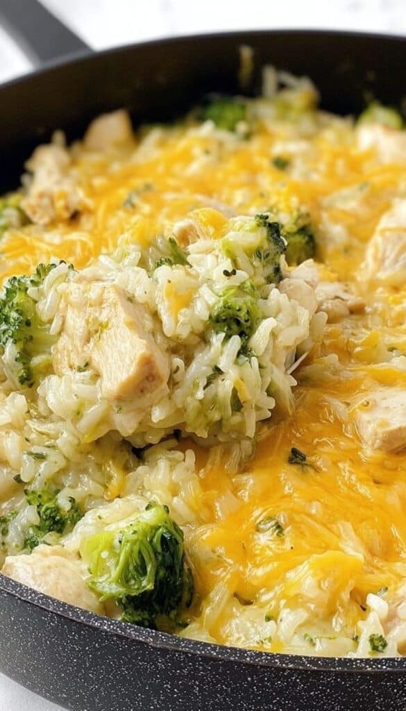 One Pot Cheesy Chicken Broccoli Rice Recipe