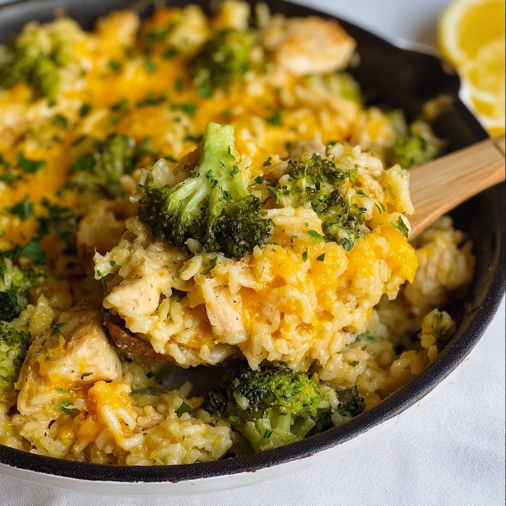 One Pot Cheesy Chicken Broccoli Rice Recipe - Recipe Image