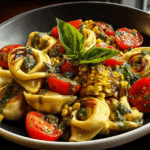Grilled Corn & Tomato Tortellini Salad with Basil Vinaigrette