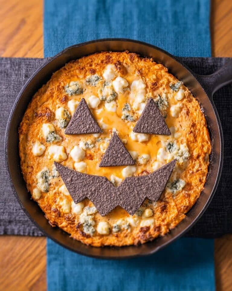 Easy to Decorate Halloween Buffalo Chicken Dip Recipe
