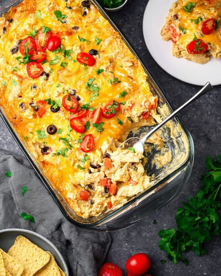 Creamy Mexican Chicken Casserole with Cheese and Chips Recipe