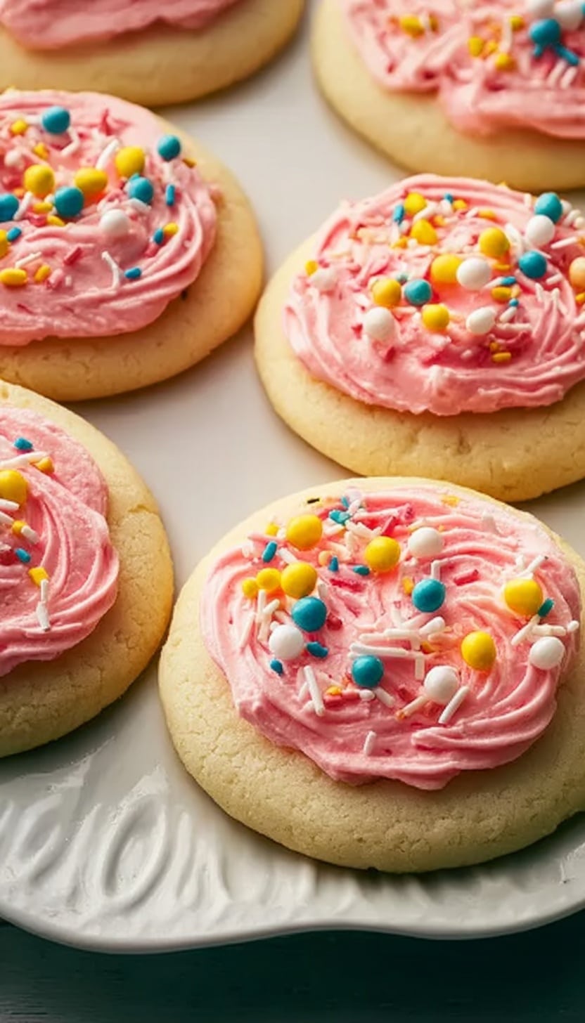 Soft Sugar Cookies with Colored Decorating Sugar Recipe - Recipe Image
