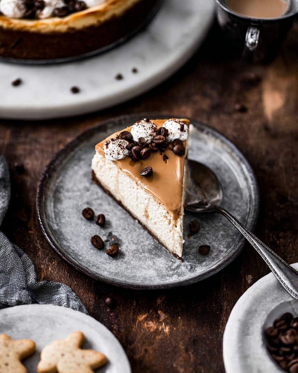 Baked Coffee Cheesecake with Coffee Infused Graham Cracker Crust Recipe - Recipe Image