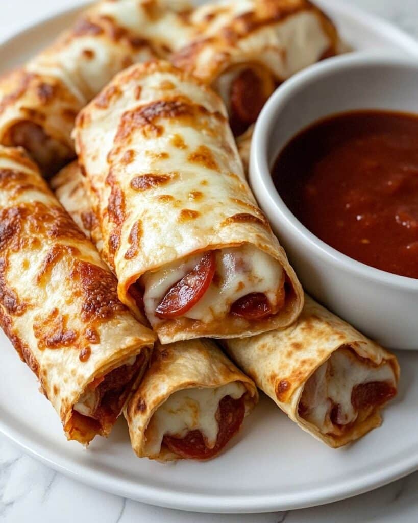11 Minute Cheesy Pepperoni Pizza Roll-Ups Recipe