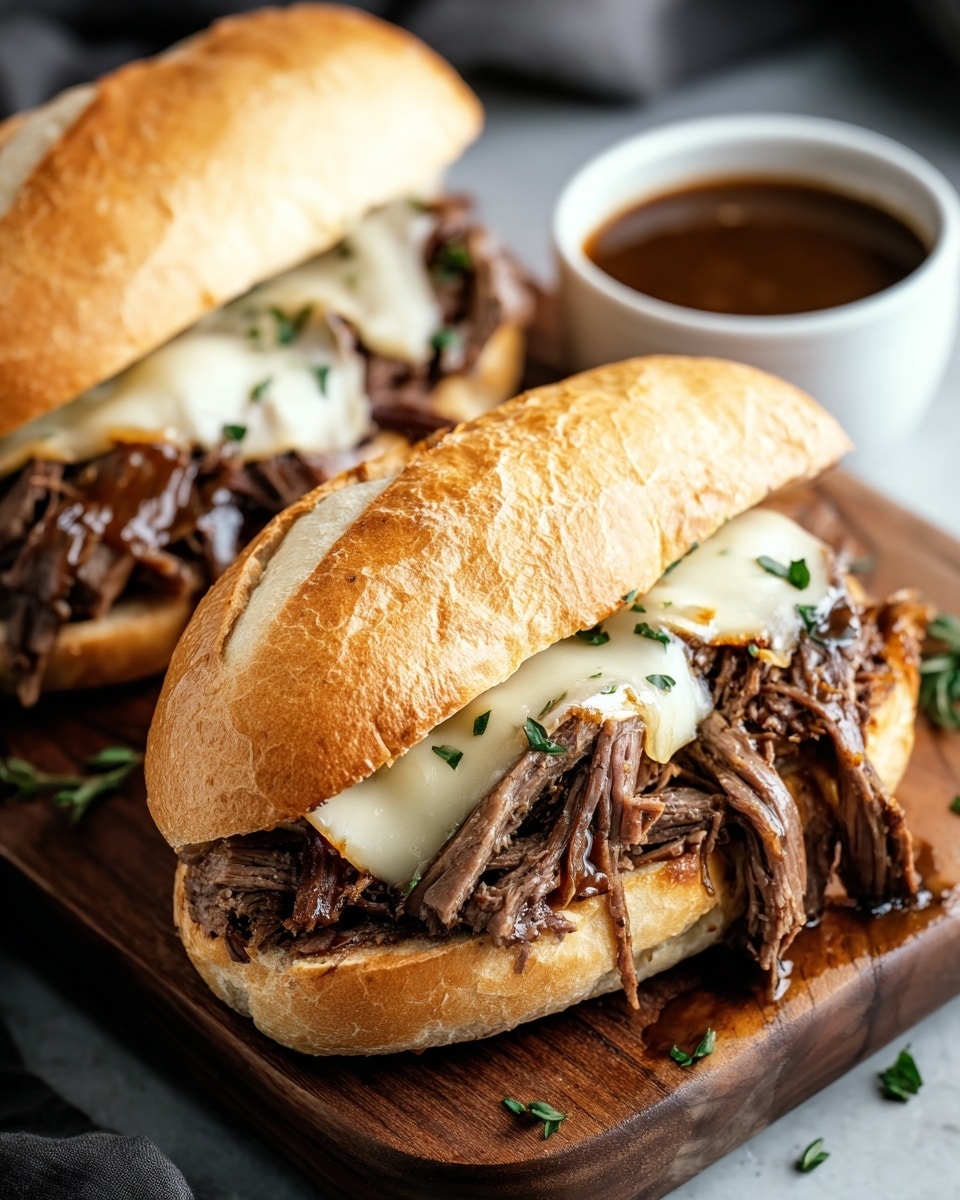 Slow Cooker French Dip Sandwiches Recipe - Recipe Image