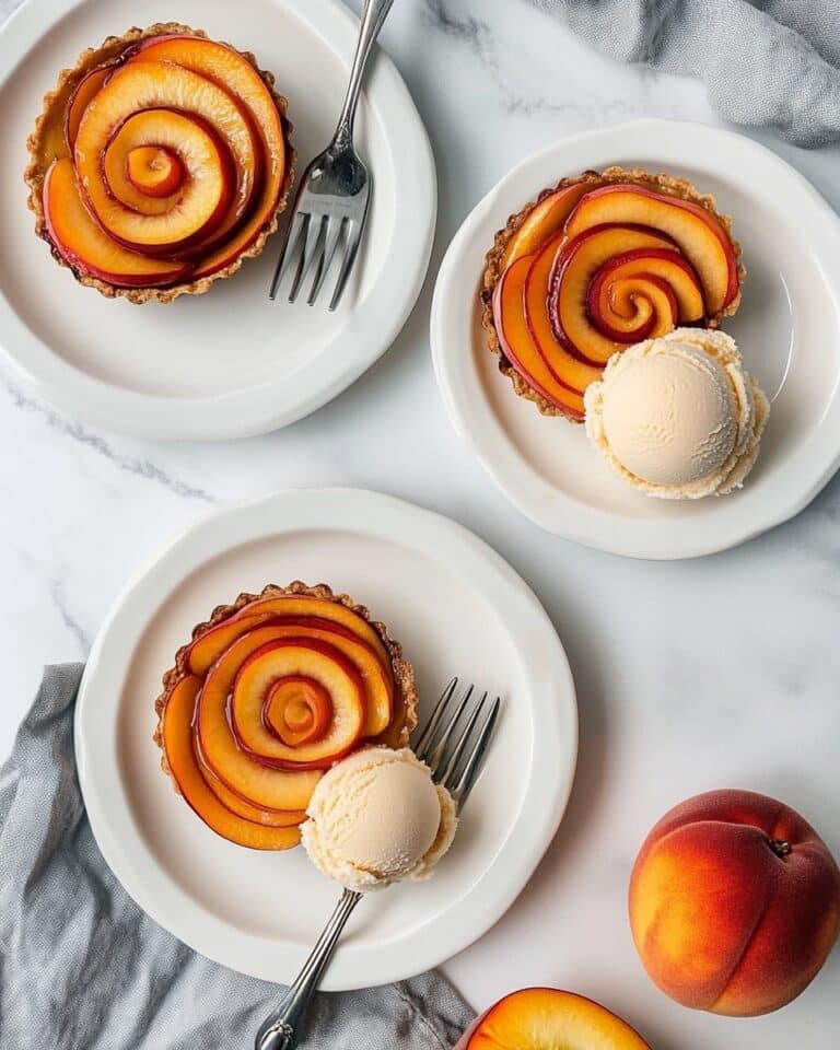 Peach Rose Tarts with Puff Pastry Recipe