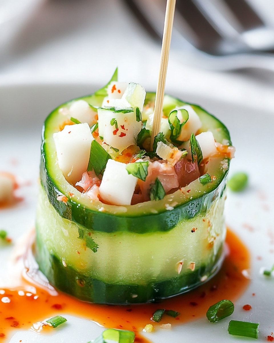 Buffalo Chicken Cucumber Rolls Recipe - Recipe Image