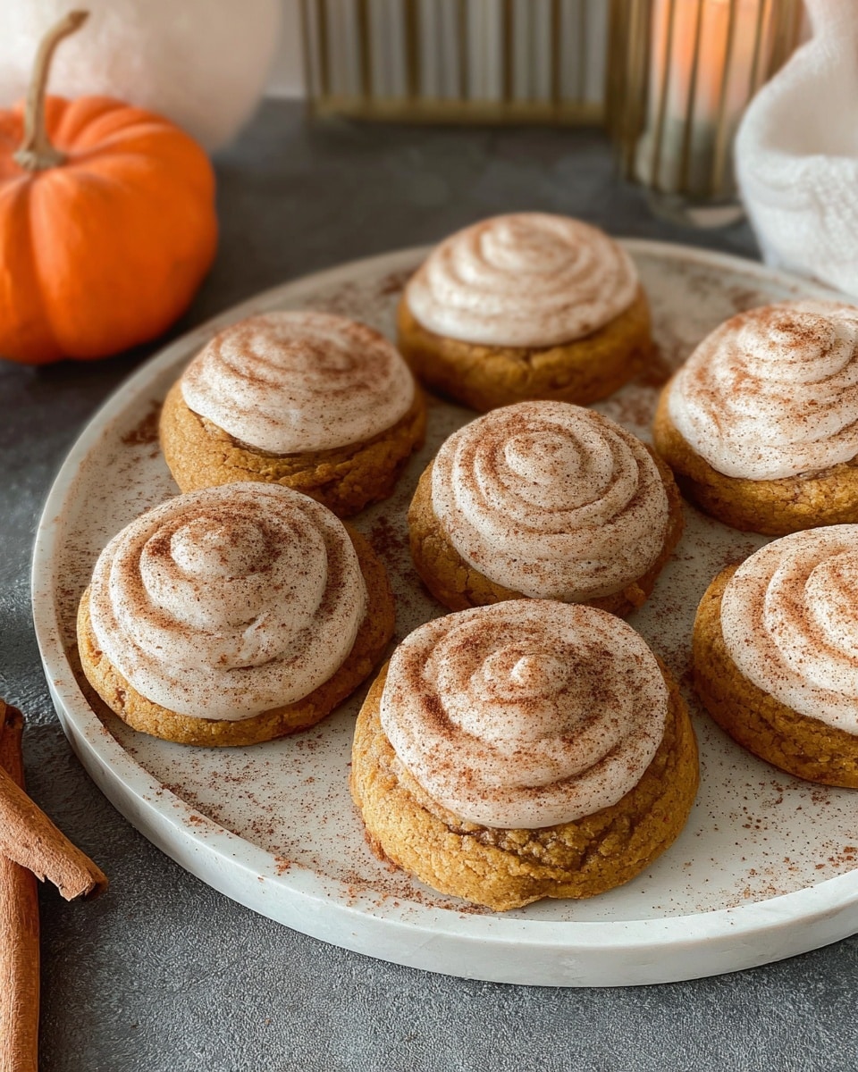 Soft Pumpkin Cookies with Cinnamon Frosting Recipe - Recipe Image
