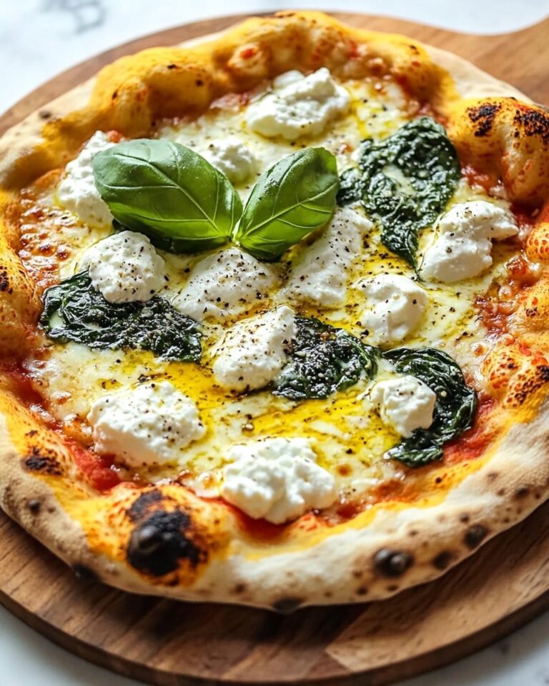 Greek Roasted Garlic Spinach White Pizza Recipe