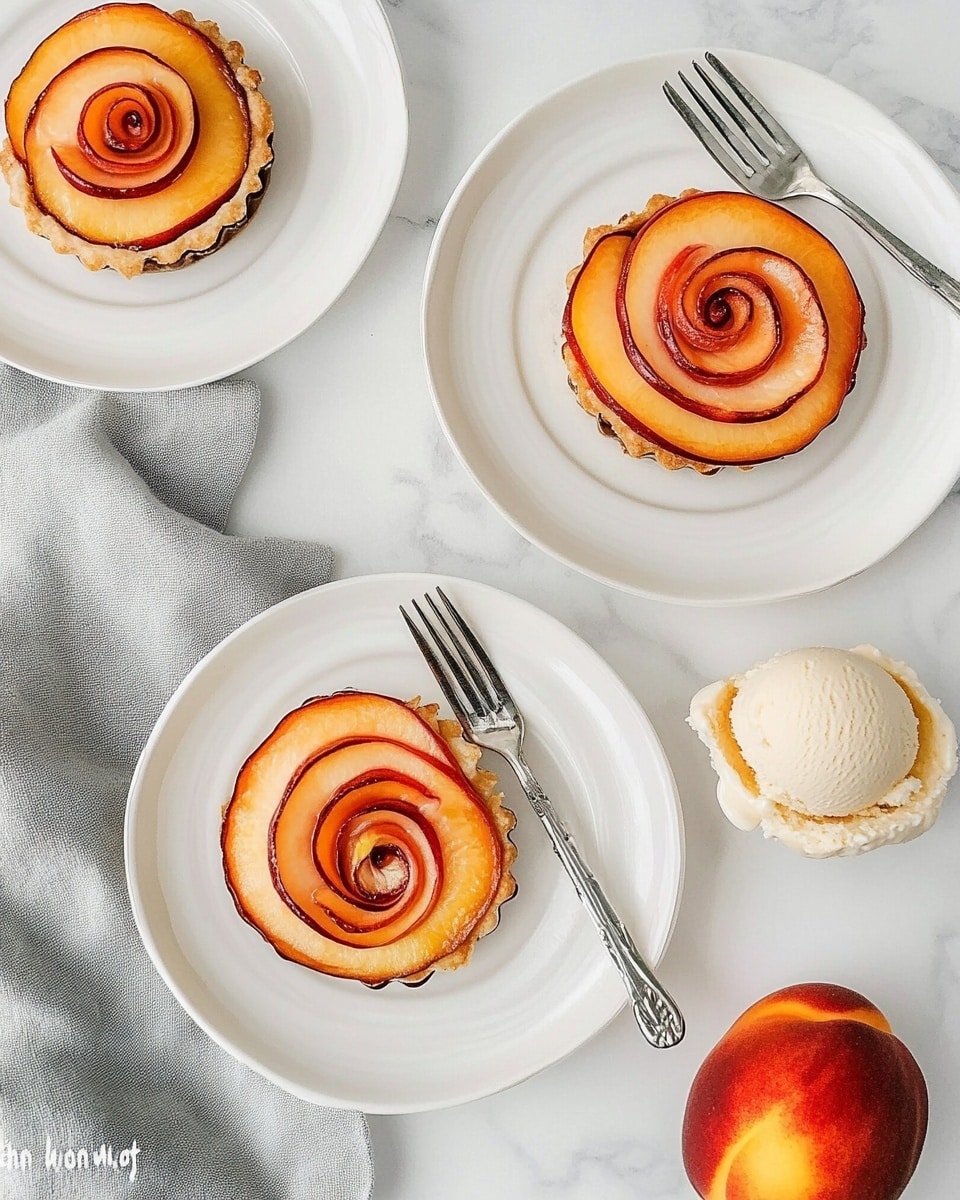 Peach Rose Tarts with Puff Pastry Recipe - Recipe Image