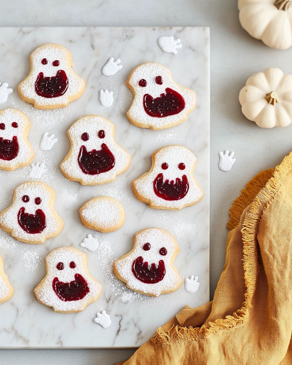 Halloween Ghost Linzer Cookies Recipe - Recipe Image