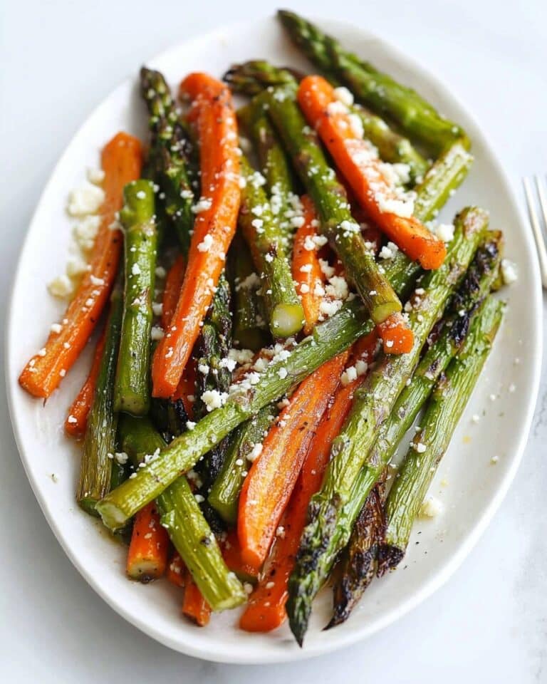 Roasted Asparagus and Carrots with Goat Cheese and Lemon Zest Recipe