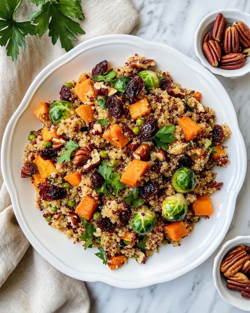 Autumn Quinoa Salad with Roasted Brussels Sprouts and Butternut Squash Recipe