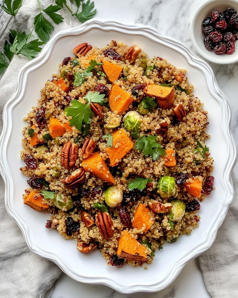 Autumn Quinoa Salad with Roasted Brussels Sprouts and Butternut Squash Recipe - Recipe Image