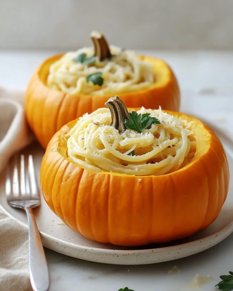 Pumpkin Alfredo Pasta Cauldrons Recipe