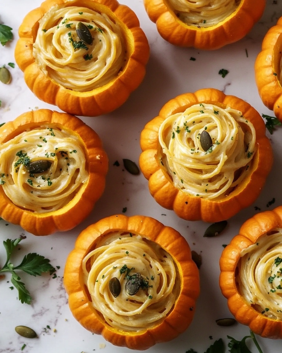 Pumpkin Alfredo Pasta Cauldrons Recipe - Recipe Image