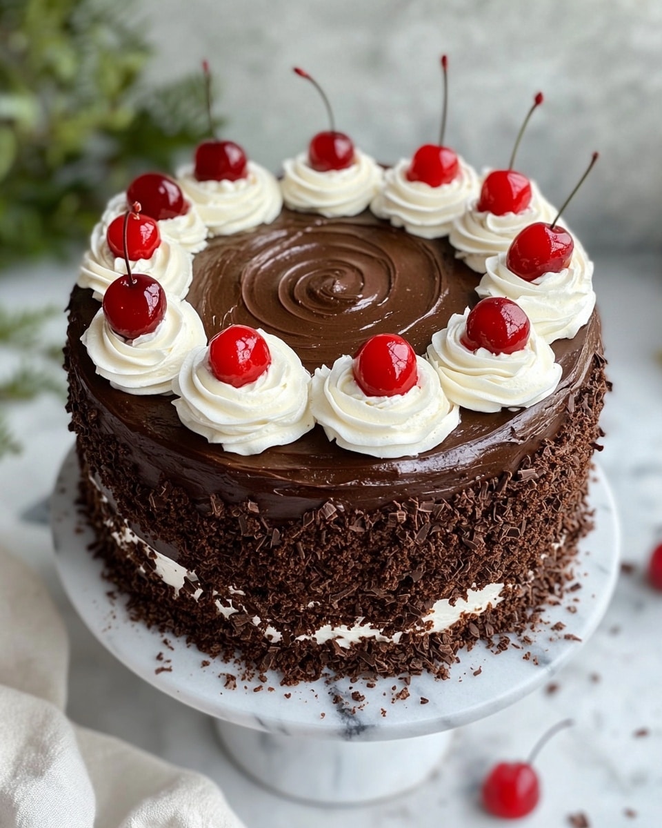 Vertical Black Forest Swiss Roll Recipe - Recipe Image