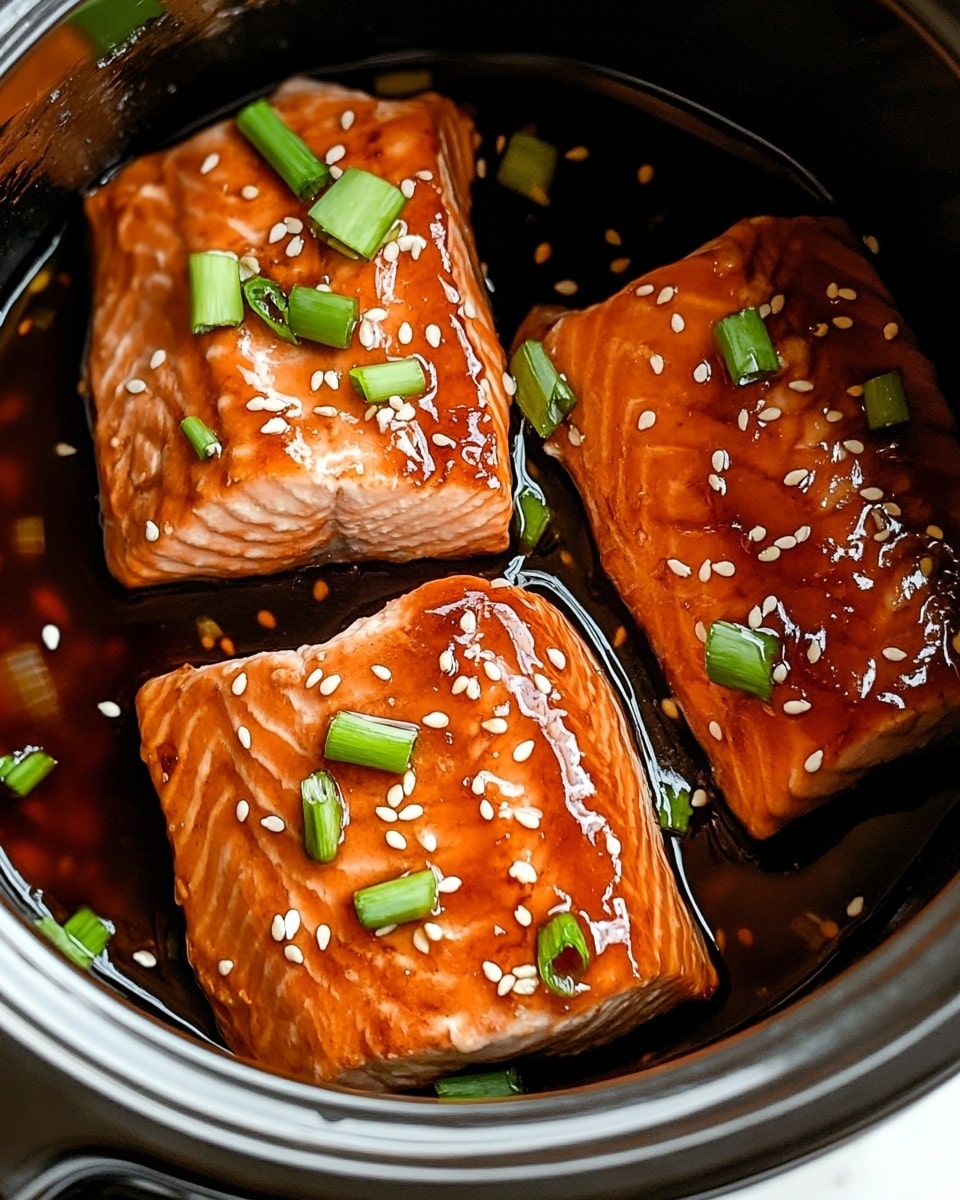 Slow Cooker Honey Garlic Glazed Salmon Recipe - Recipe Image