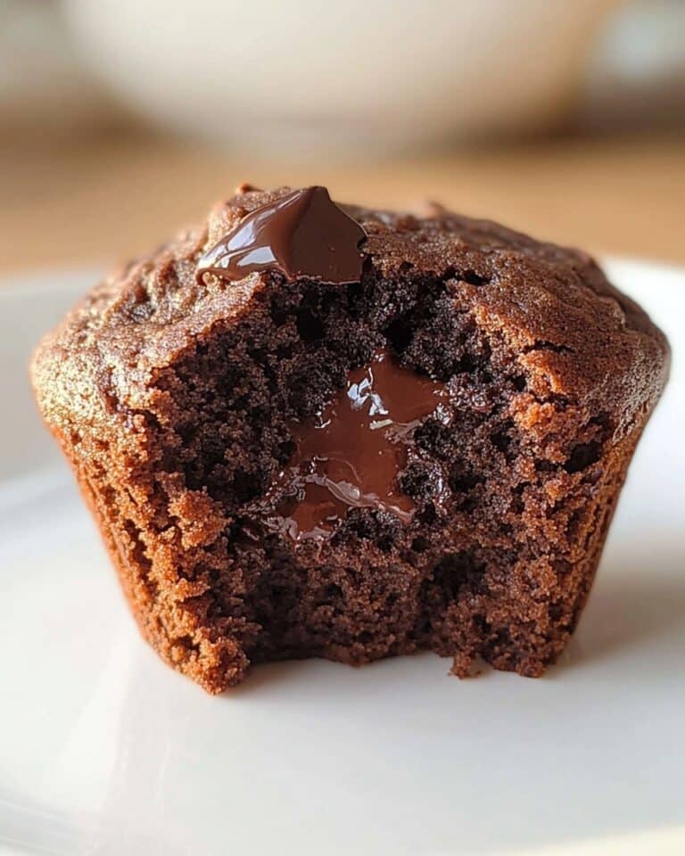 Fudgy Double Chocolate Chunk Zucchini Muffins Recipe
