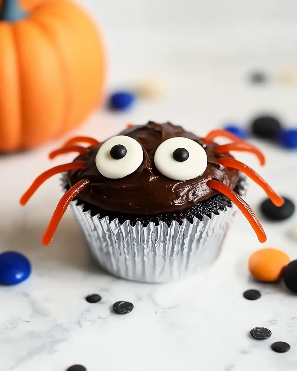Easy Halloween Cupcakes with Spider, Worm, and Graveyard Decorations Recipe - Recipe Image