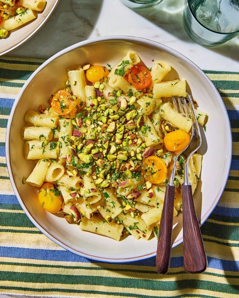 Sun Gold Tomato Pasta With Pistachio Gremolata Recipe