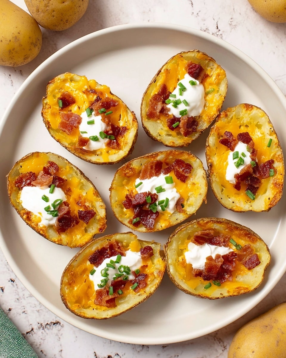 Crispy Loaded Potato Skins Recipe - Recipe Image