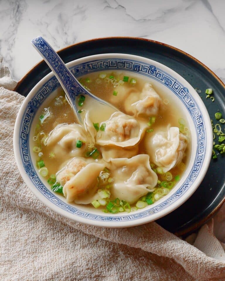 Chicken Wonton Soup with Napa Cabbage and Shiitake Mushrooms Recipe
