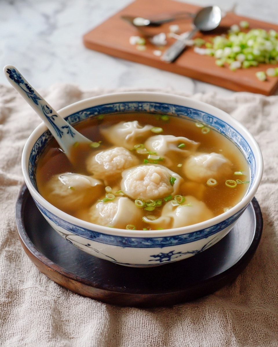 Chicken Wonton Soup with Napa Cabbage and Shiitake Mushrooms Recipe - Recipe Image