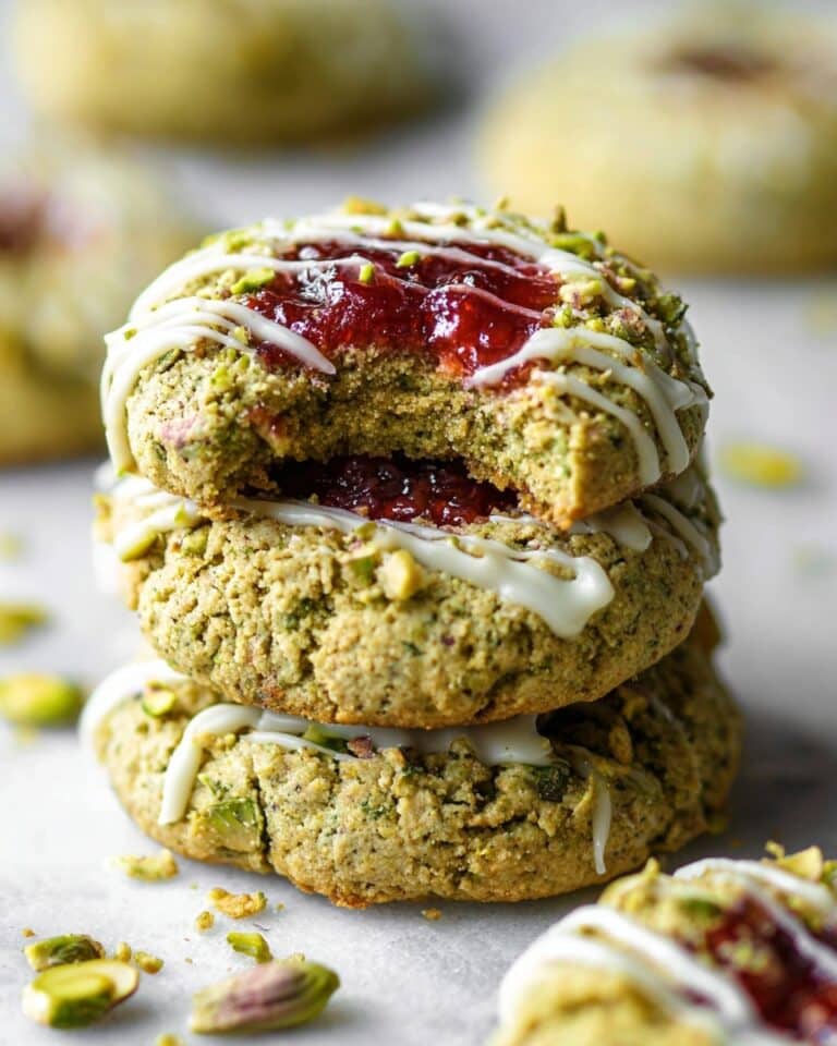 Pistachio & Cardamom Jam Thumbprint Cookies Recipe