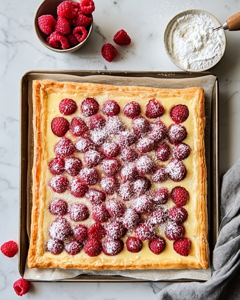 Raspberry Almond Puff Pastry Tart Recipe - Recipe Image