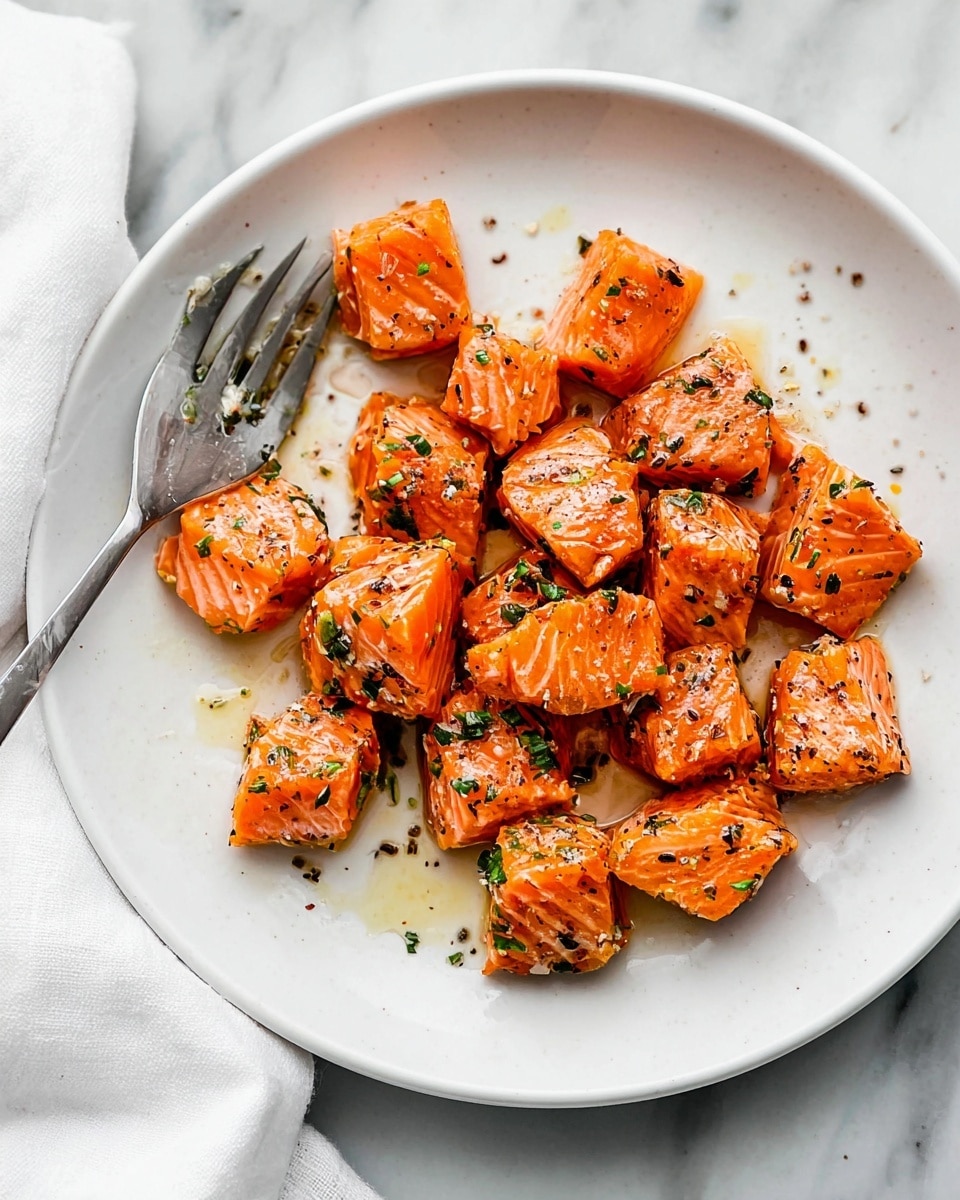 Crispy Air Fryer Salmon Bites with Lemon and Garlic Recipe - Recipe Image