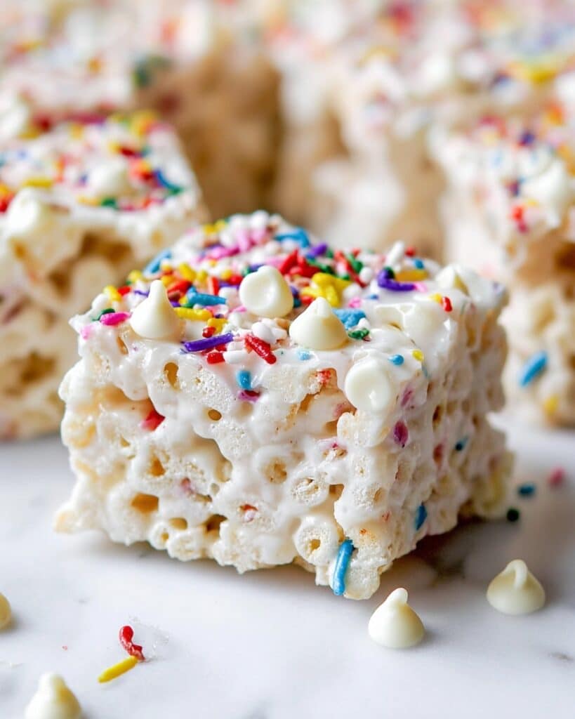 Funfetti Marshmallow Protein Popcorn Treats Recipe