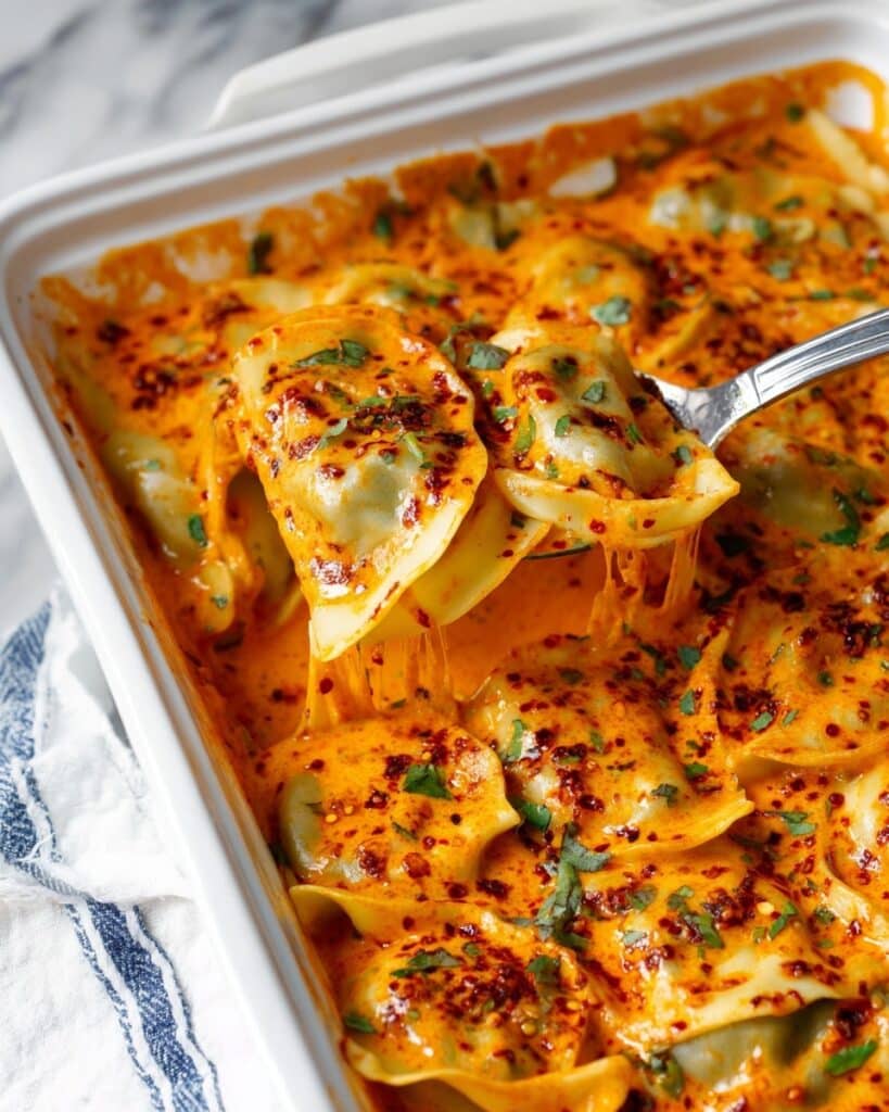 Vegan Baked Dumplings with Red Curry Sauce Recipe