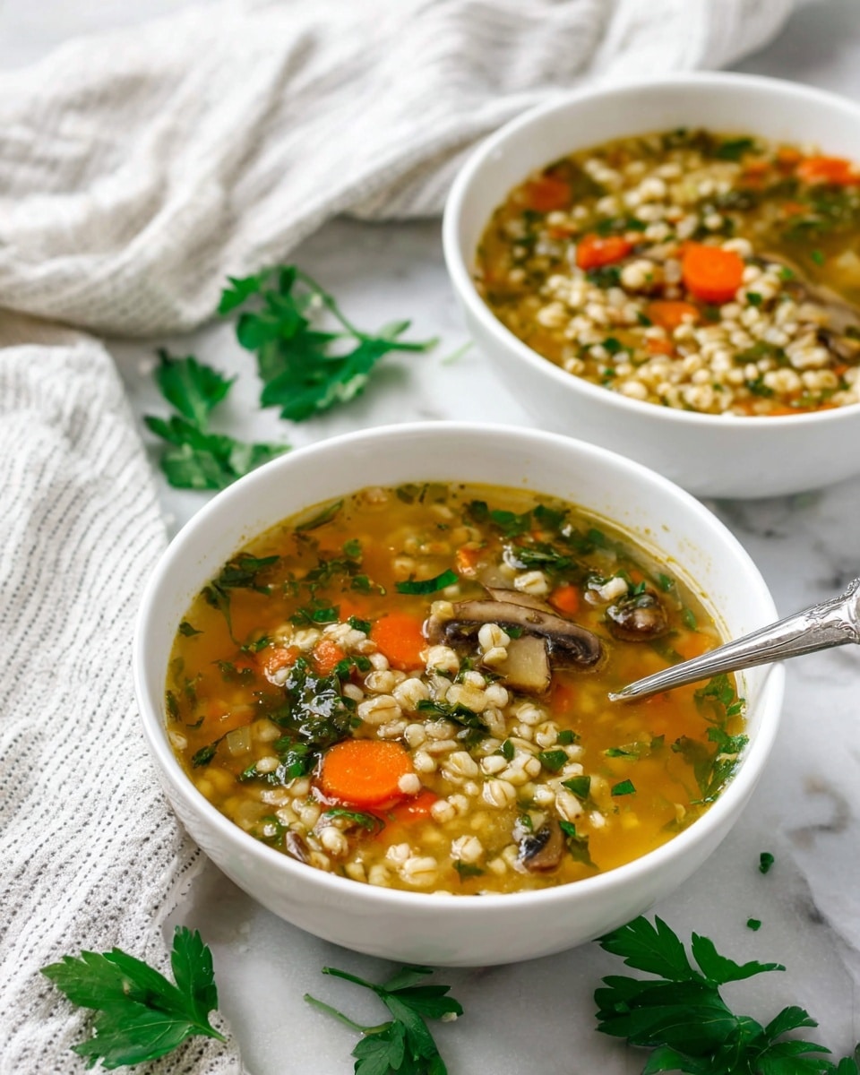 Vegan Beef Barley Soup Recipe - Recipe Image