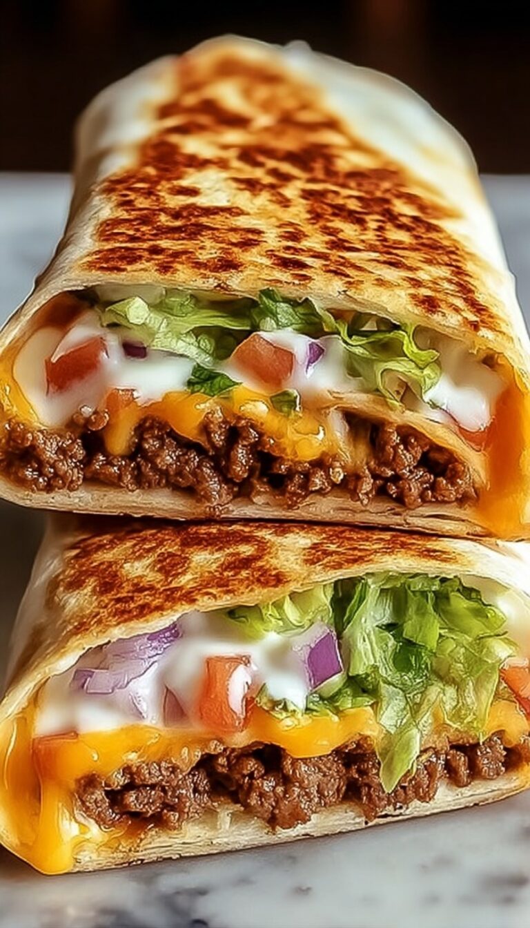 Keto Crunchwraps with Cheesy Beef Filling and Low-Carb Wraps Recipe