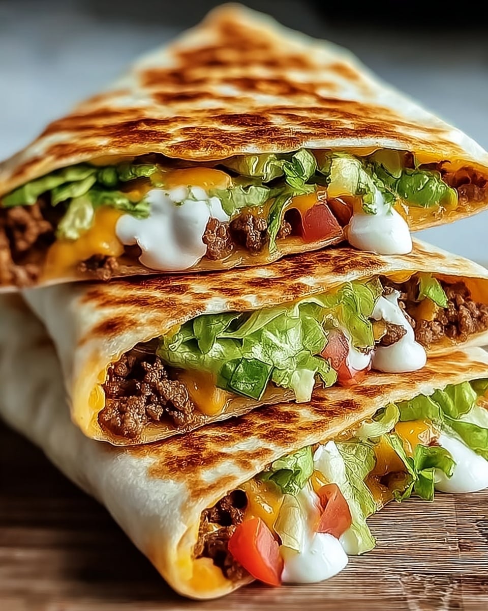 Keto Crunchwraps with Cheesy Beef Filling and Low-Carb Wraps Recipe - Recipe Image