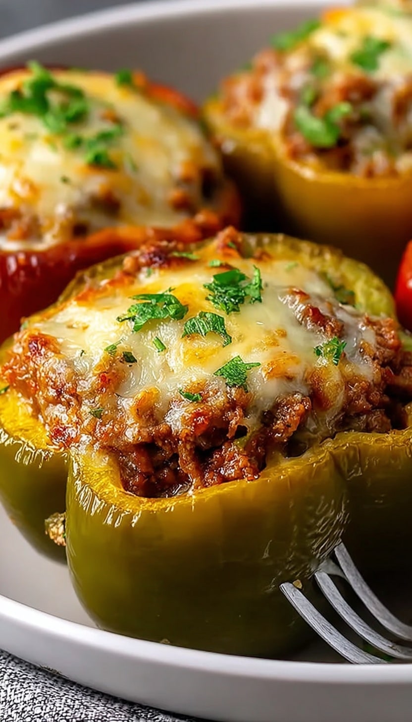 Keto Low Carb Stuffed Bell Peppers Recipe - Recipe Image